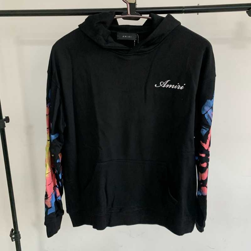 AMIRI black printed hoodie
